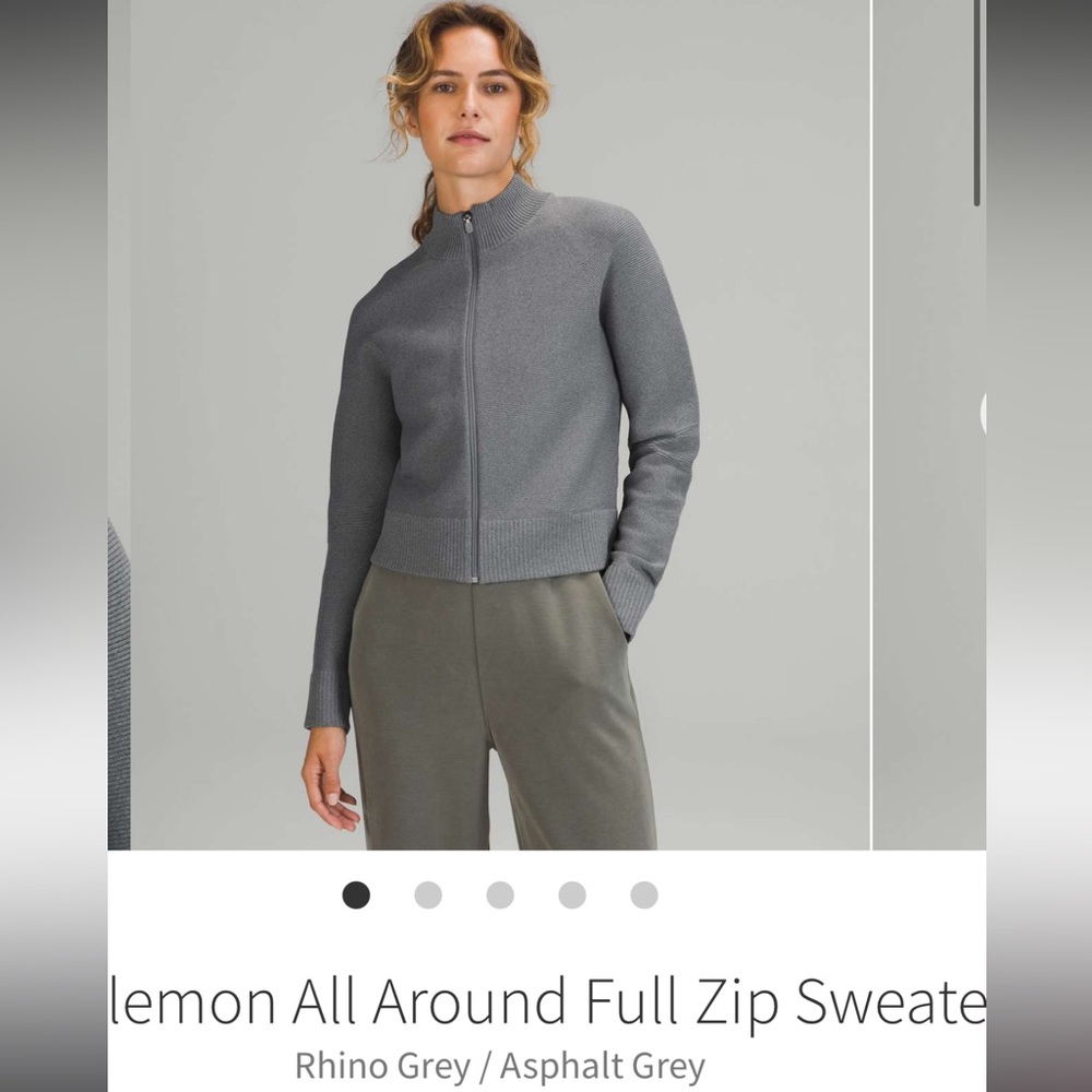 Lululemon all around full zip sweater jacket 4 rhino grey